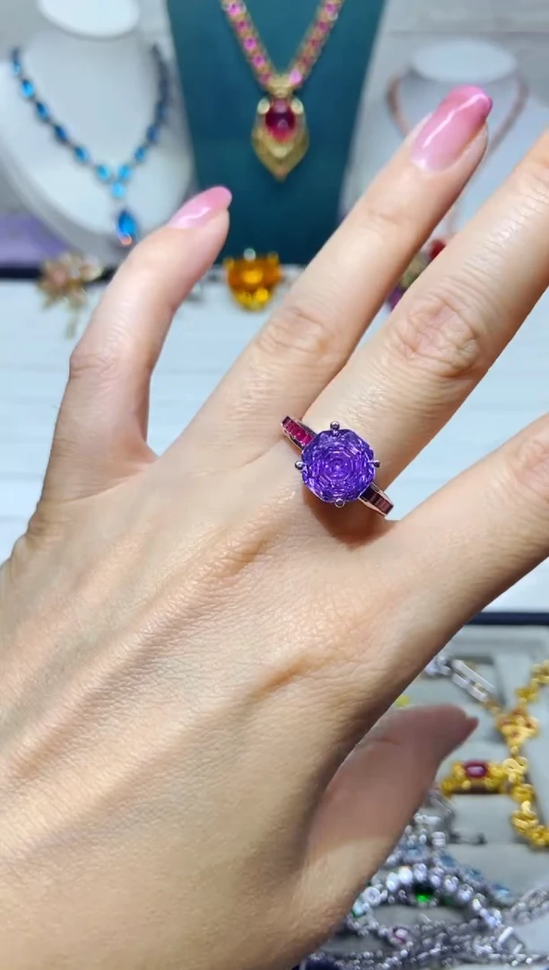 银S925镶嵌耳饰紫晶1
