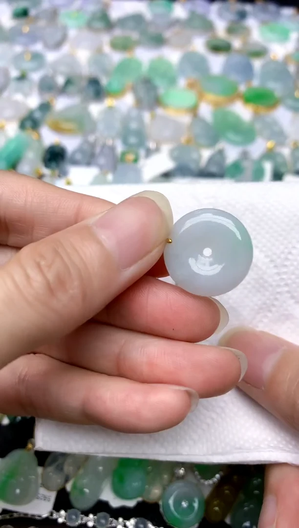 颈饰银S925镶嵌翡翠天然A货翡翠