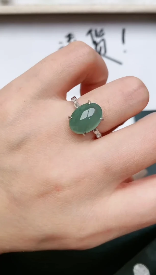 翡翠戒指银S925镶嵌.....