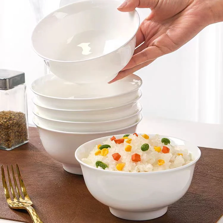 高脚防烫中国风4.5英寸碗家用防摔易清洗纯色瓷釉耐热瓷碗