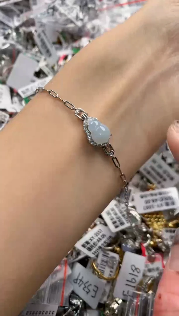 银S925镶嵌戒指翡翠222   3