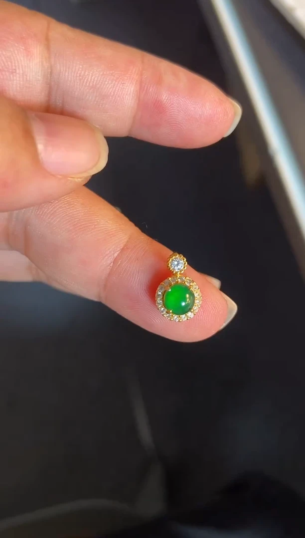 吊坠(不含链)银S925镶嵌翡翠1