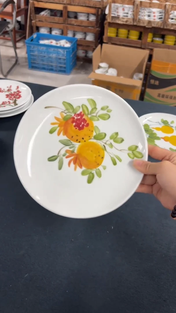 景德镇手绘釉中彩（食品级）平盘