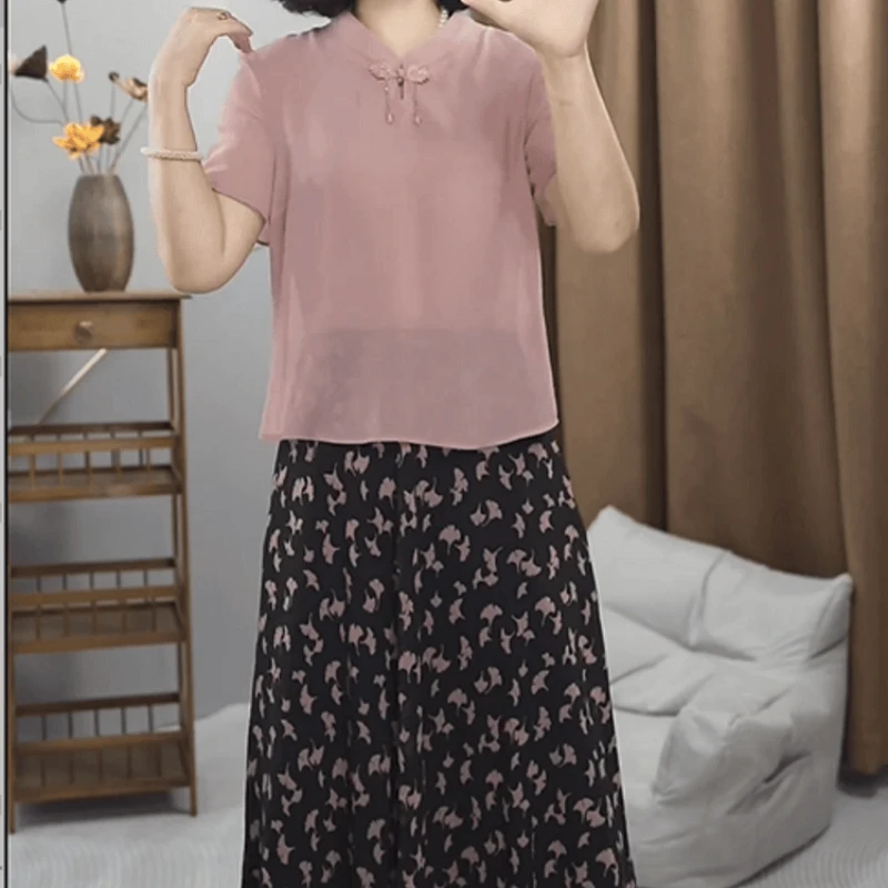 2025夏季新款精致优雅时尚中年妈妈装修身印花假两件中长款连衣裙