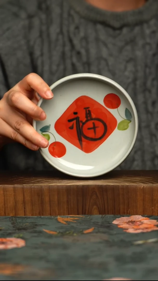 瓷片釉下彩手工手绘同款陶器