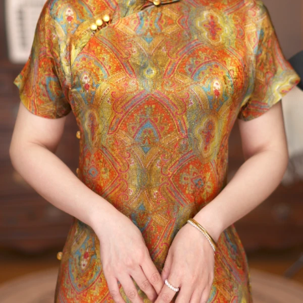 白幼秀新款2026复古时尚优雅中式立领港风款旗袍中国风旗袍5743