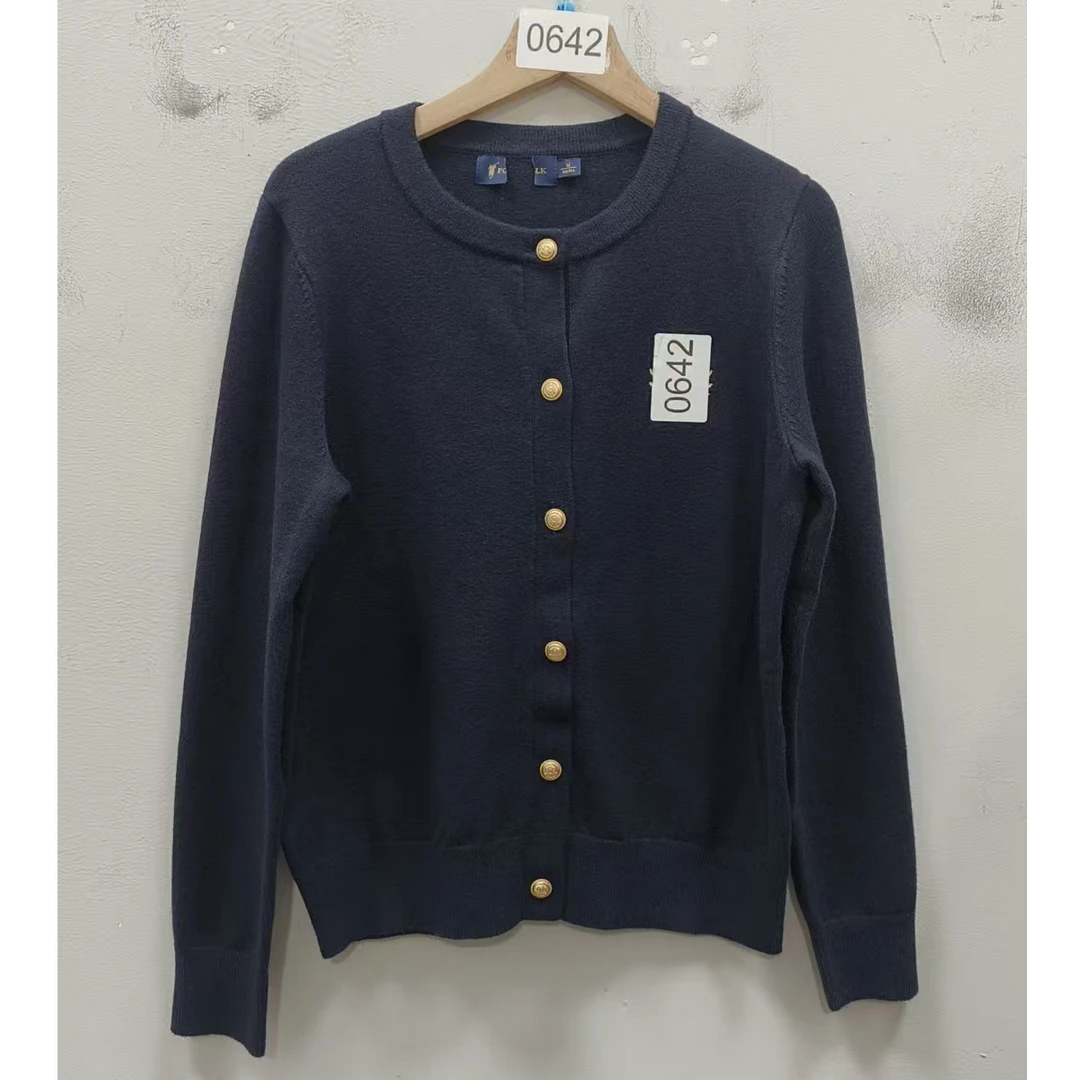 常规款毛针织衫毛衣圆领女毛衫长袖休闲开衫款0642