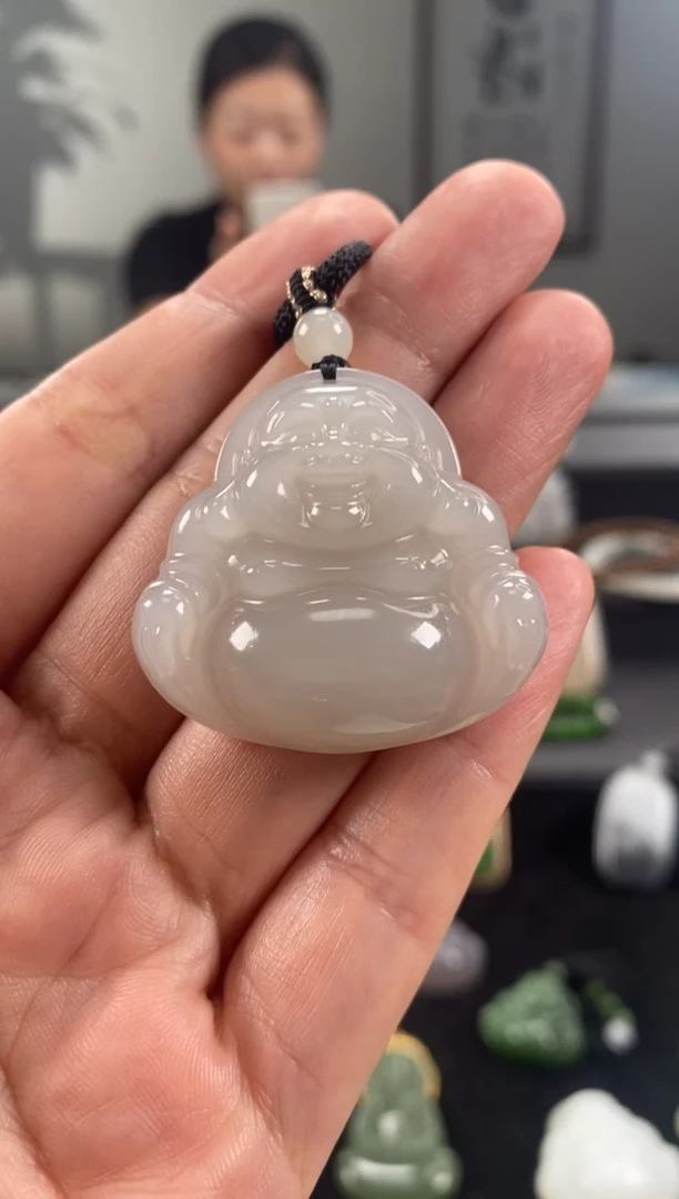 颈饰未镶嵌和田玉精品佛公