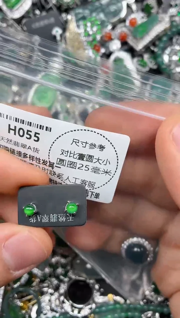 颈饰未镶嵌翡翠H055耳钉