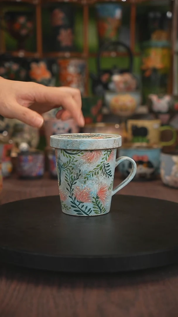 紫砂油画手绘釉下彩