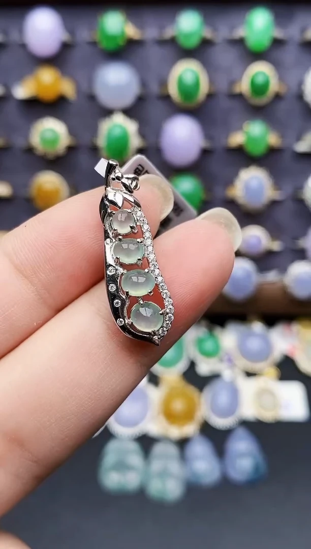 银S925镶嵌戒指翡翠0037