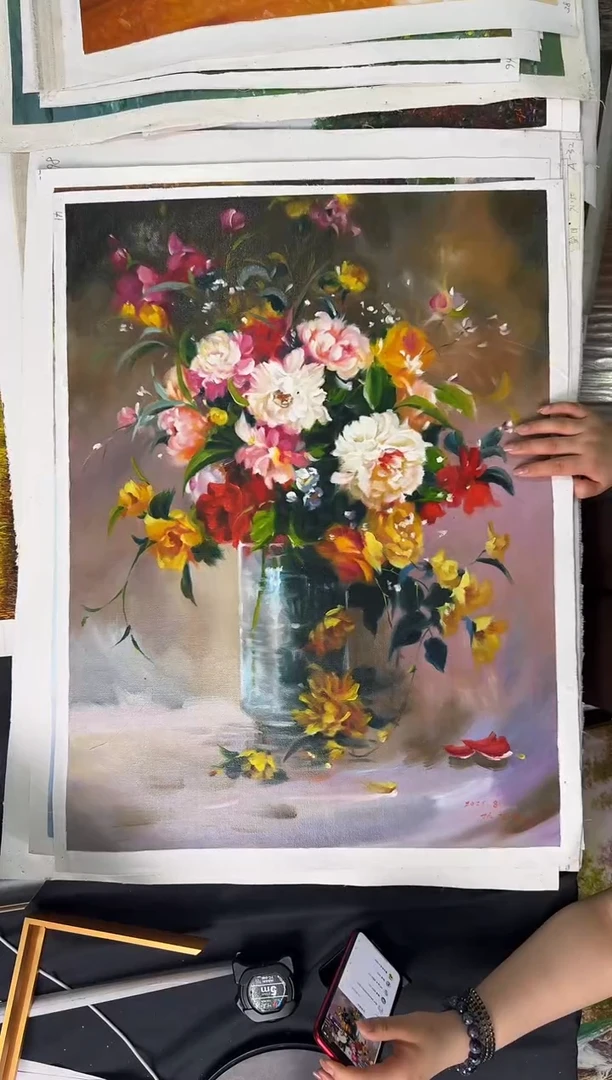 油画【原创·保真·带证书】朝鲜画家纯手绘油画--顺丰包邮--