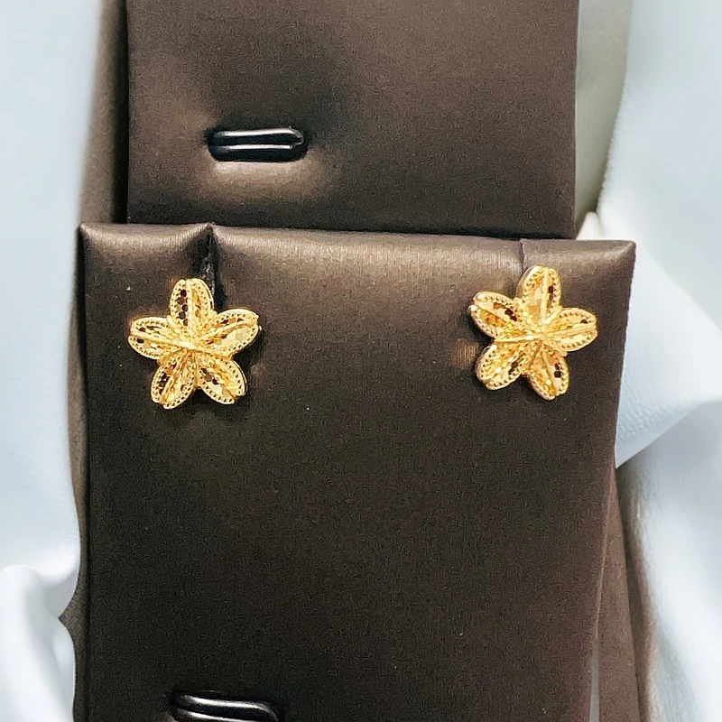 足金立体花花款耳饰2.69g