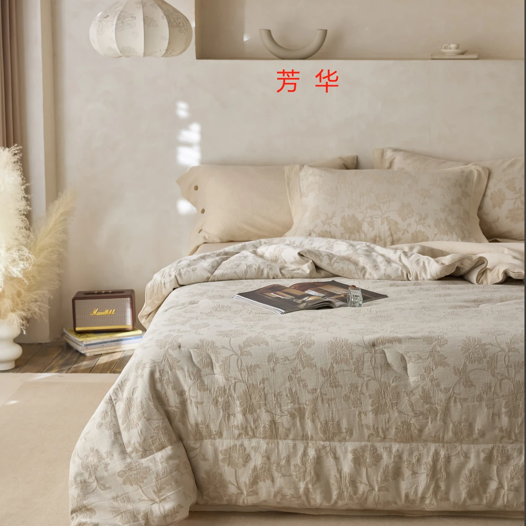 2自产自销-透气爽肤！外贸原单复古雨露麻空调被棉麻超柔软春秋被Z