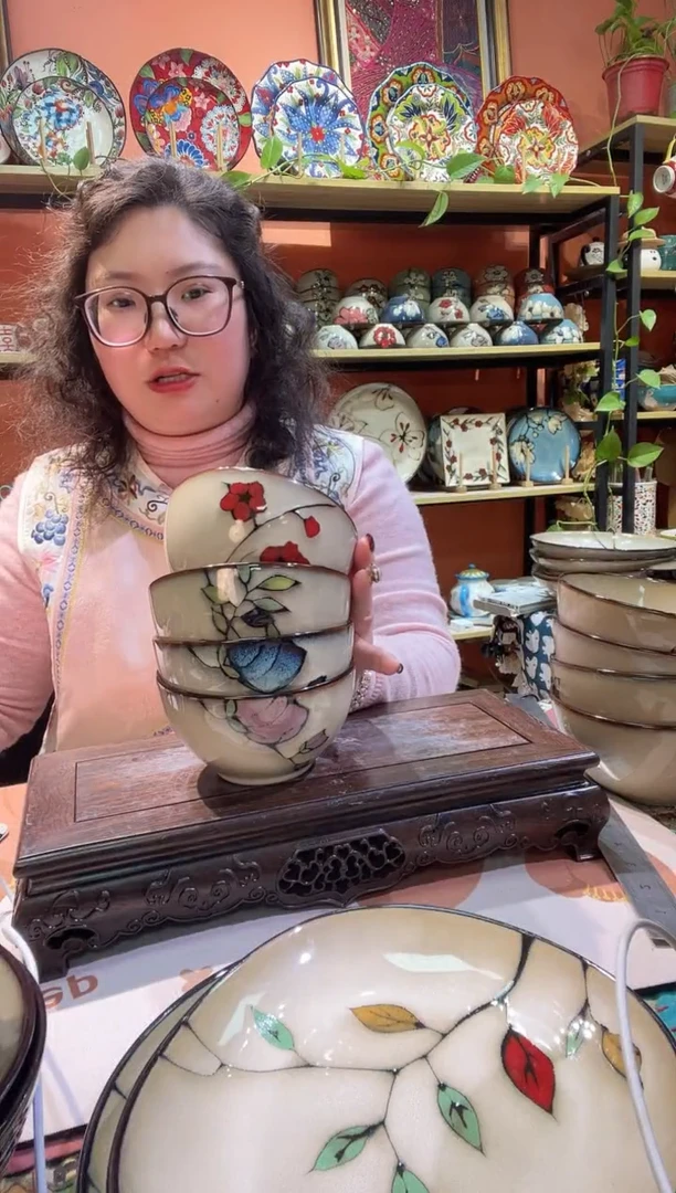 瓷片4个米饭碗f l