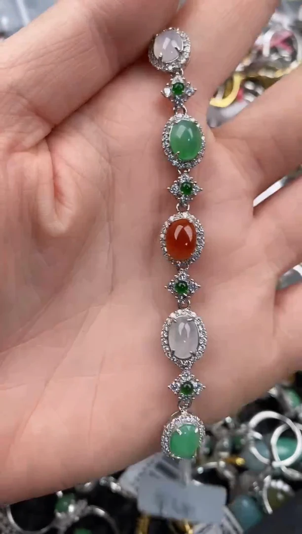 银S925镶嵌戒指翡翠777               5