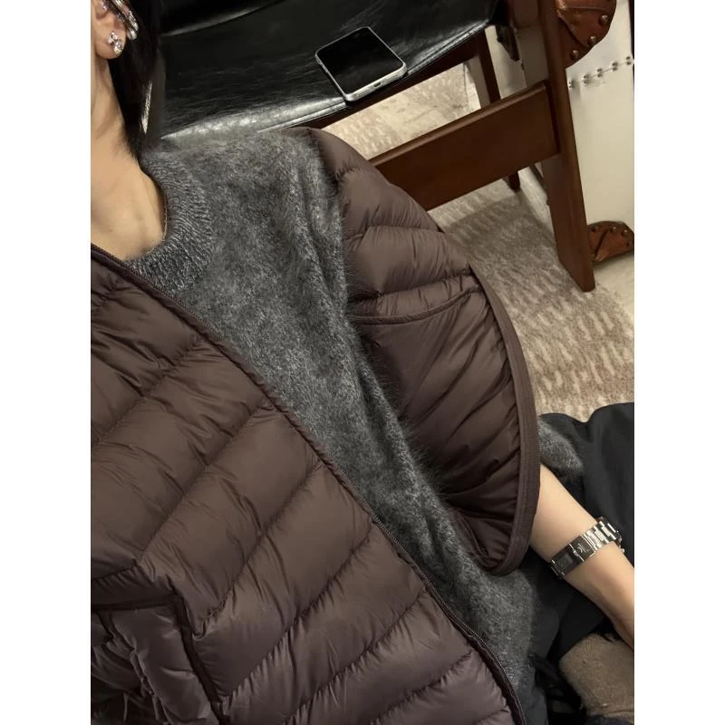 100山羊绒夹花圆领毛衣  J25MY954