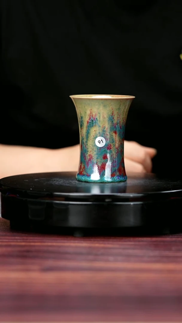杯子91#李盼龙一级品原矿钧瓷束腰杯