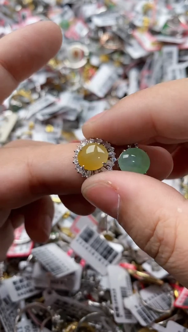 【闪购商品】翡翠戒指银S925镶嵌101010-5