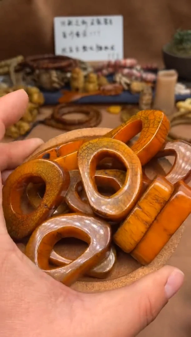 【闪购商品】牛骨其他P311-老料随型跑环-有棕裂