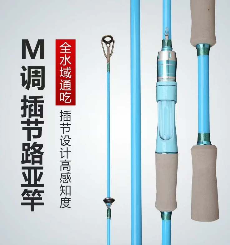 碳素路亚蓝色路亚竿套装新手全套鱼竿海竿抛竿纺车轮远投新款6