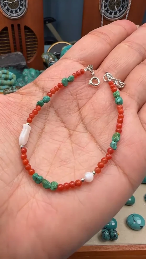 未镶嵌绿松石珠宝奇石手链