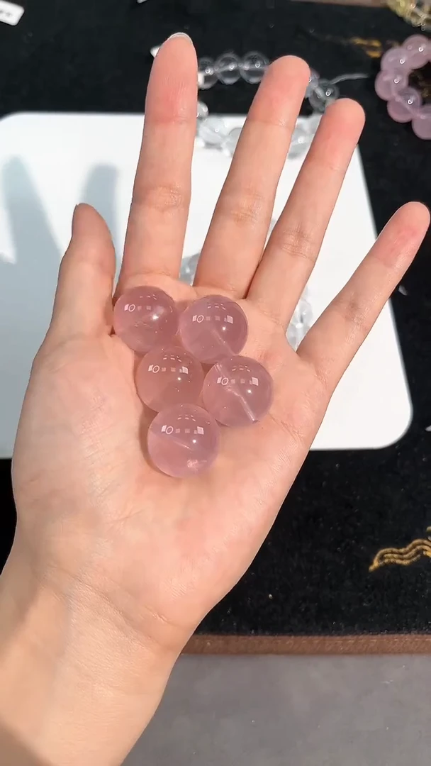 水晶手链未镶嵌69号粉水单颗配件19mm