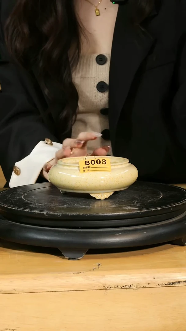 【石湾花盆】5寸袋式鼓型圆盆008