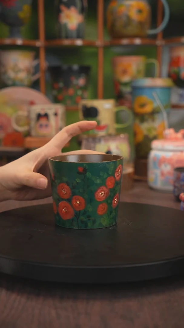 紫砂油画釉下彩手绘