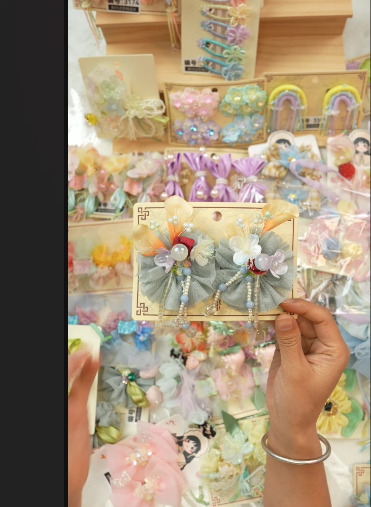 饰阿梁3445花盘压夹头饰儿童小女孩发夹发饰可爱甜美百搭手工中国