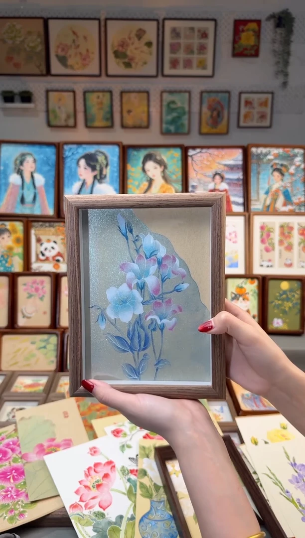 国画桔梗花 手绘国画8