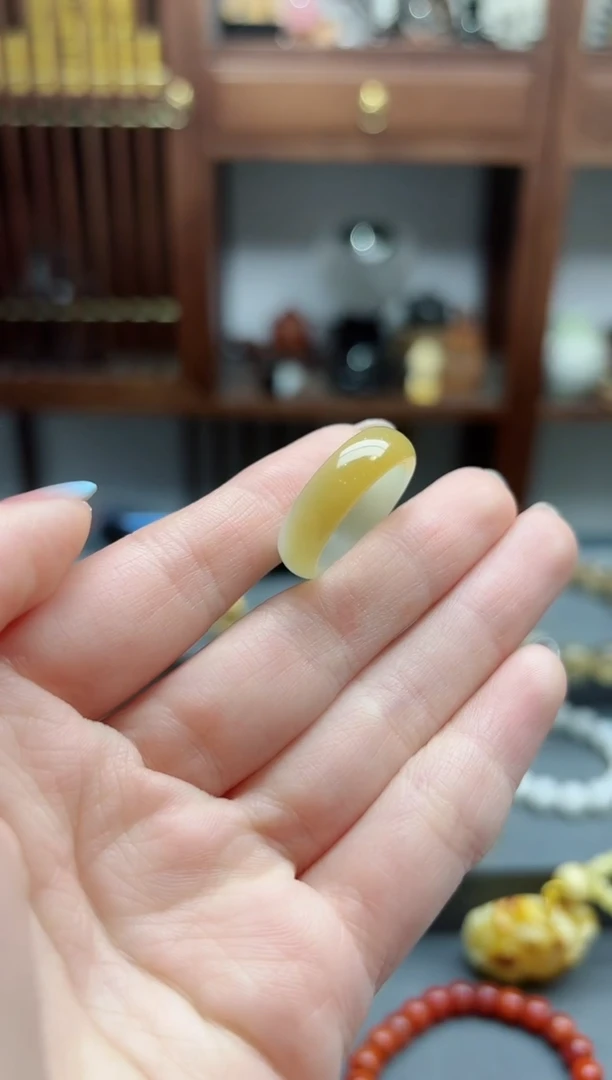 【闪购商品】和田玉指环未镶嵌糖料指环15-16号*1 BDD