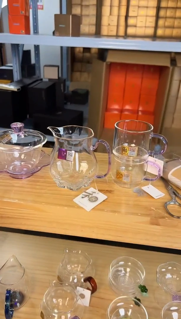 咏荷+颂妍+逸杯一对 浅紫+茶剪+茶巾