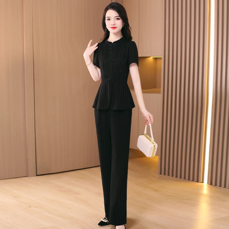 职业套装女装夏贵夫人品牌时尚洋气减龄显瘦遮肉两件套阔太太高贵