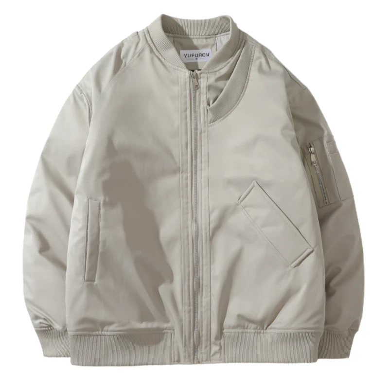 情侣装冬季外套夹克男士速干字母防风复古棉夹克潮流飞行员棒球服