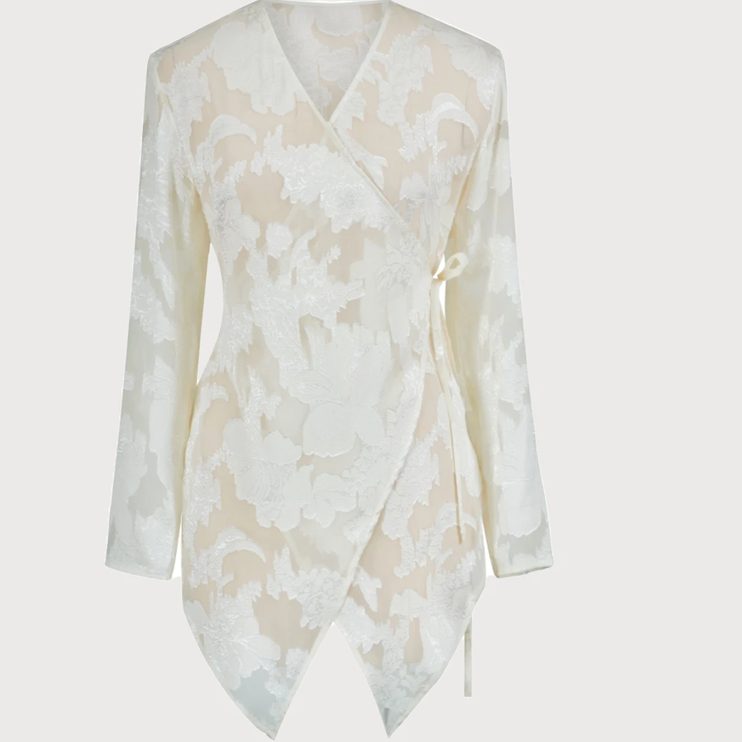 【彤姐原创】渐变丁达尔风夏季气质轻奢衬衫上衣S24D021