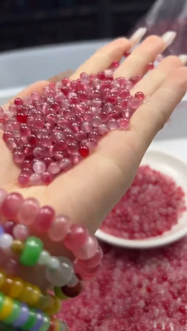 玛瑙/玉髓颈饰未镶嵌w623桃花玉4mm*108颗