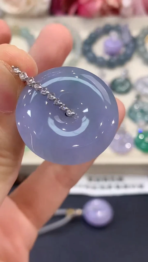 吊坠(不含链)未镶嵌翡翠B172紫货有色差