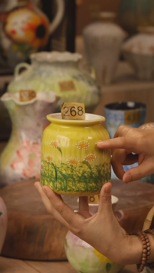 陶瓷268景德镇设计师手作花器摆件侘寂风
