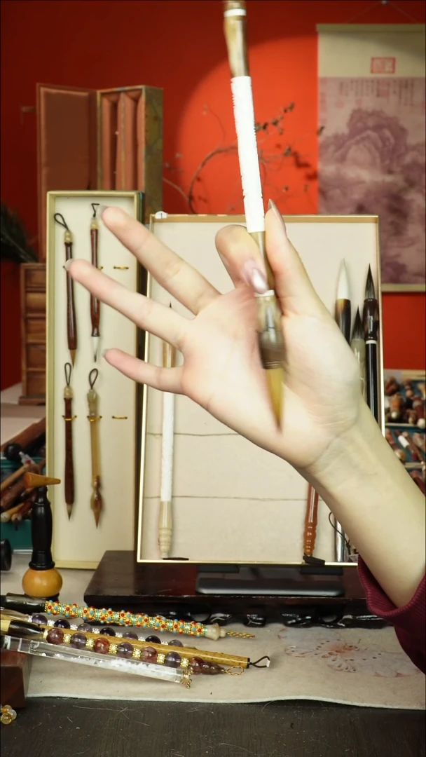 213号闪孤品高货毛笔链接 清水试笔 蘸墨不退