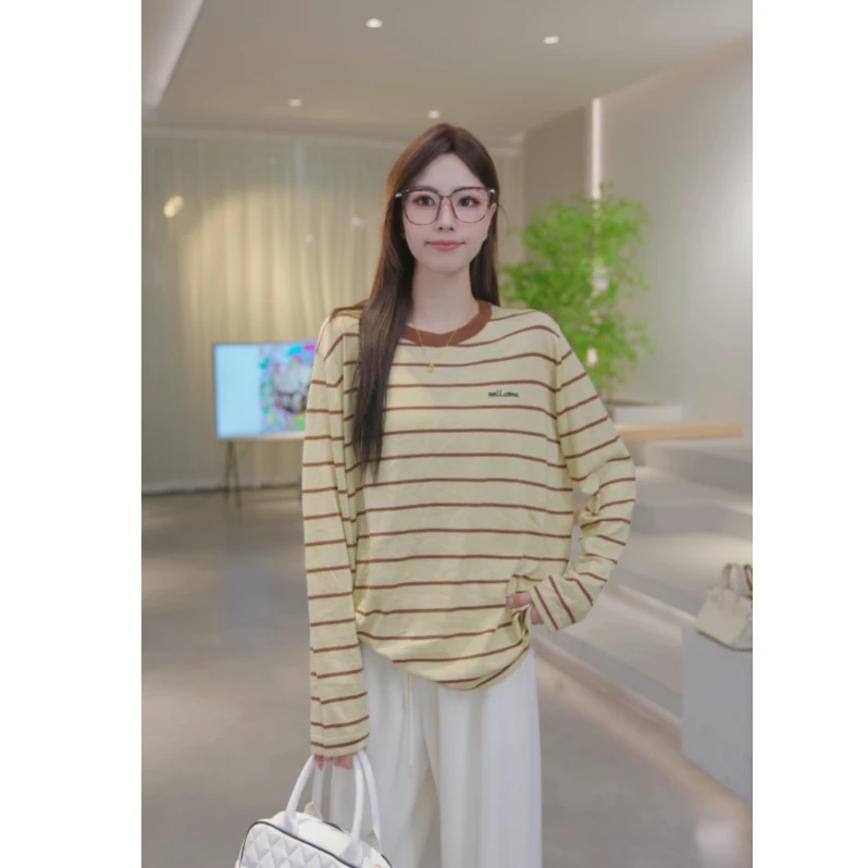 Basic House/百家好春季新款条纹时尚长袖针织衫 B0825B50492