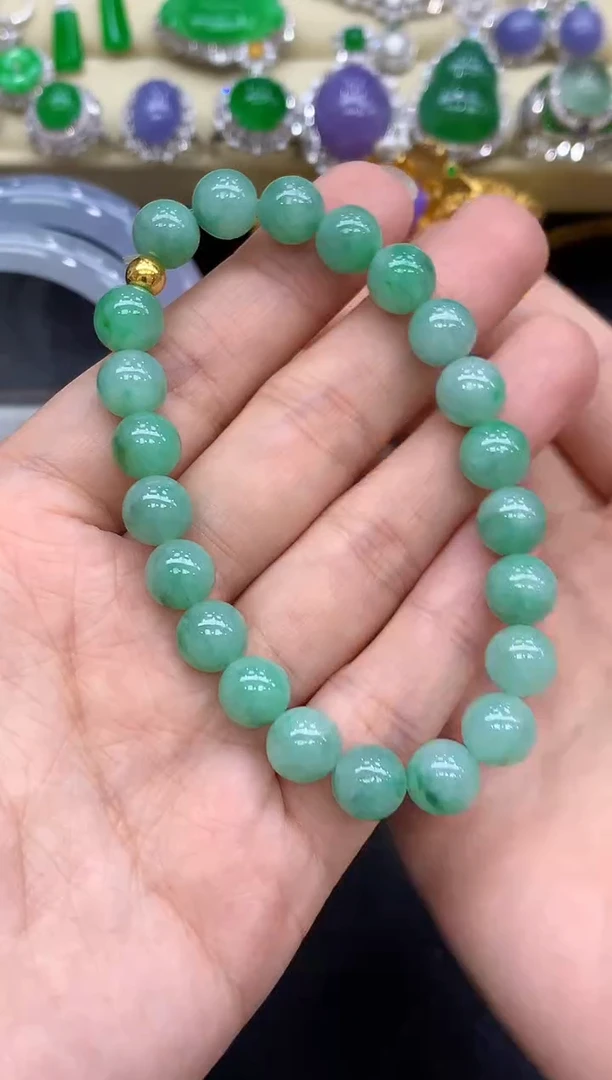 足金镶嵌手链翡翠430-中国好珍宝
