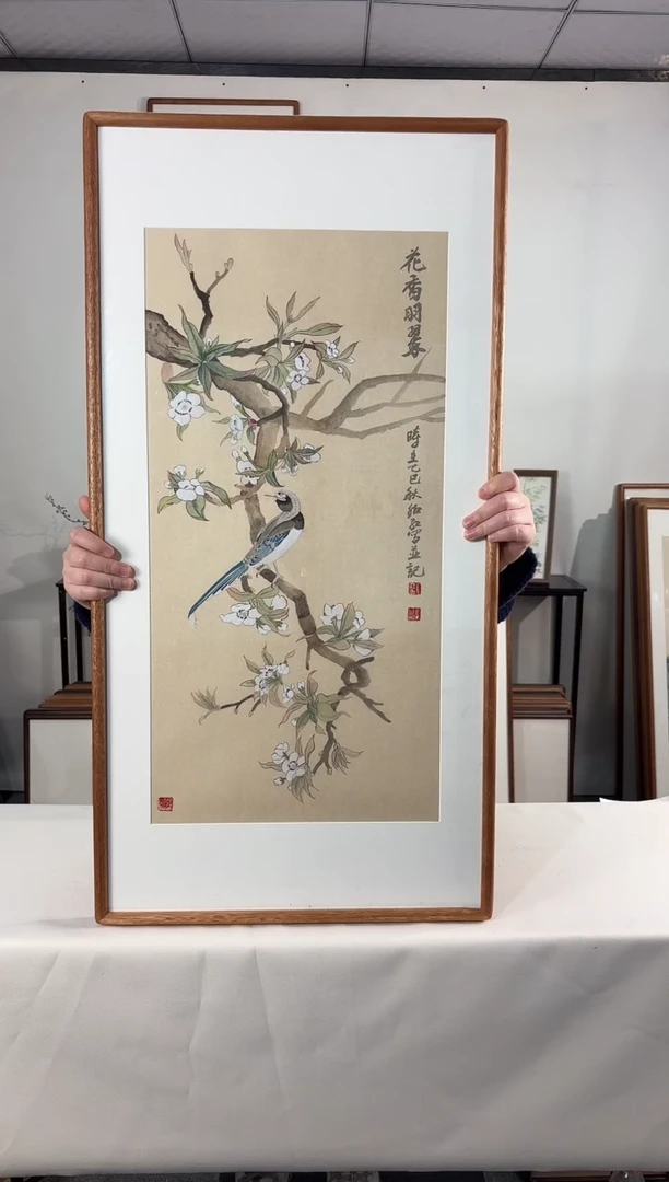 国画手绘*花香羽翠*47*92cm