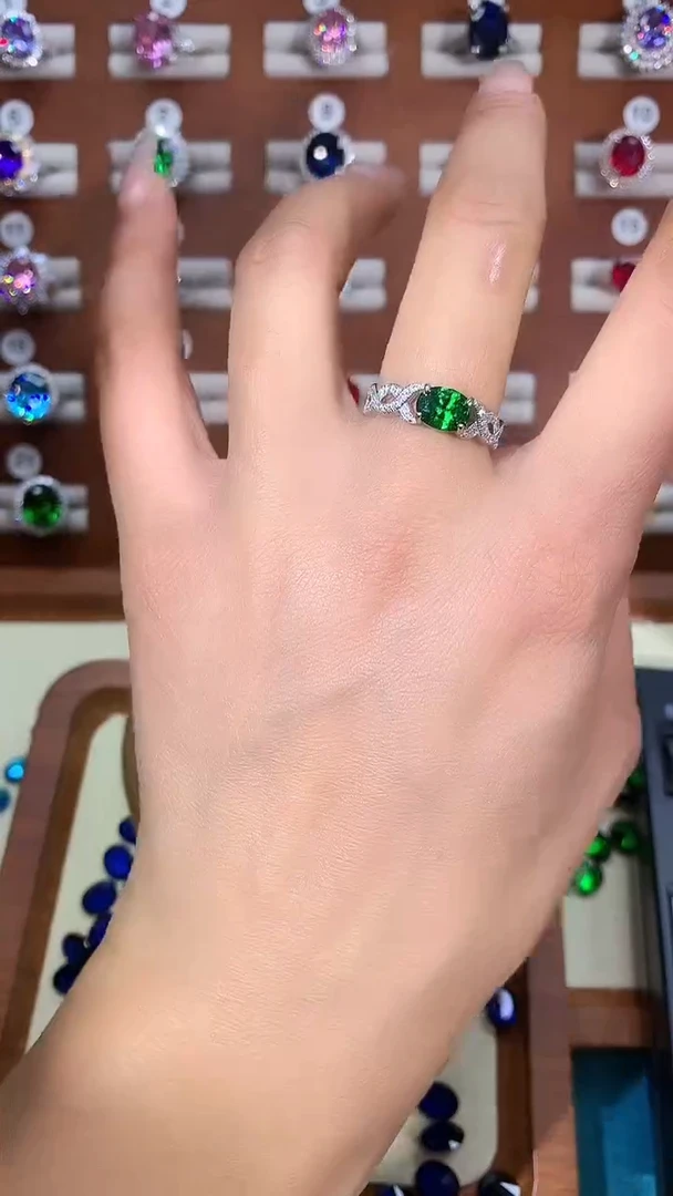 银S925镶嵌戒指碧玺1