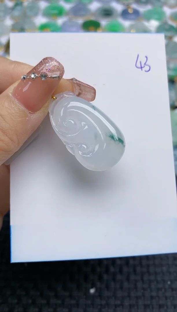 【闪购商品】翡翠颈饰18K金镶嵌天然A货翡翠 43