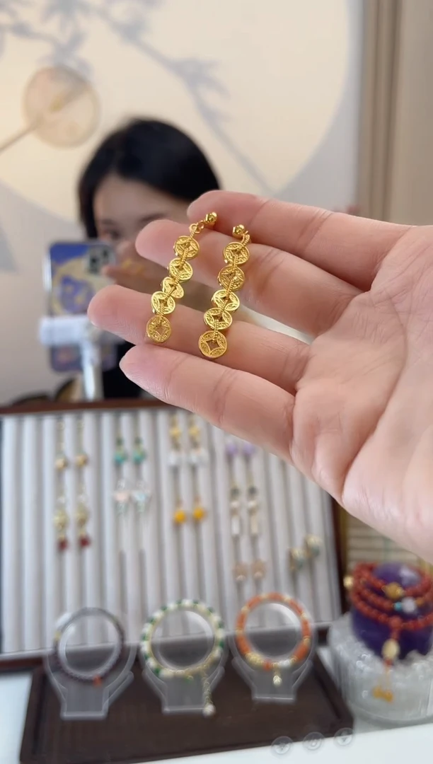 铜合金合金无小钱串子耳饰