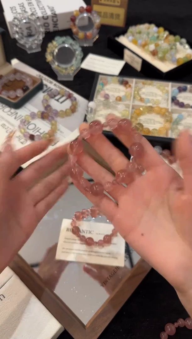 合金手链水晶草莓晶x3007