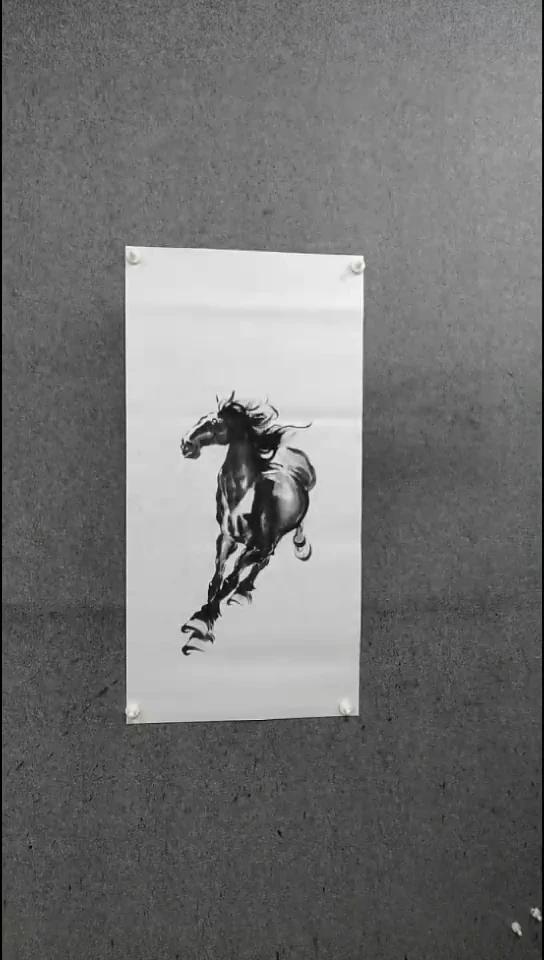 国画水墨写意单骏马图