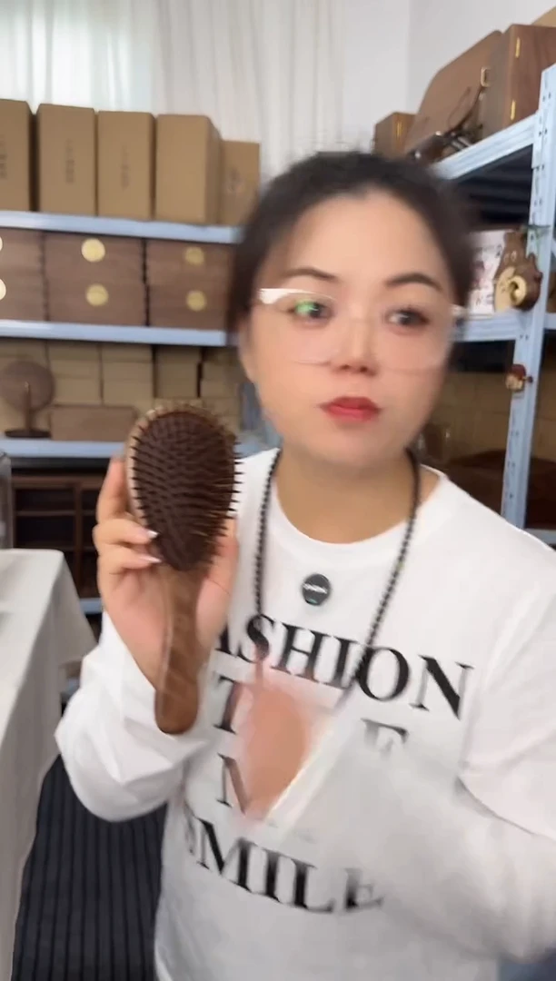 木黑胡桃木水滴气垫按摩梳