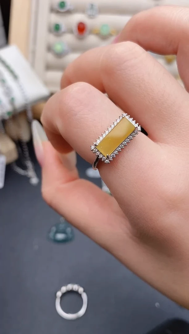 银S925镶嵌戒指翡翠0